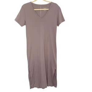 MM Lafleur Muted Mauve Small Pima Cotton Casual Comfy Quiet Luxury Midi Dress
